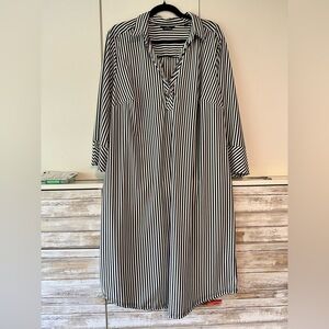 🖤 Mlle Gabrielle Striped Shift Dress 3X V-Neck 3/4 Sleeve